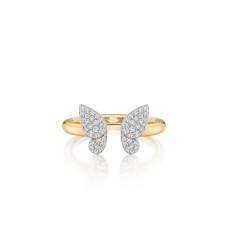 Phillips House 14kt Yellow Gold Diamond Mini Butterfly Ring