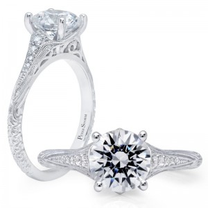 Peter Storm 14kt White Gold Engagement Ring Mounting