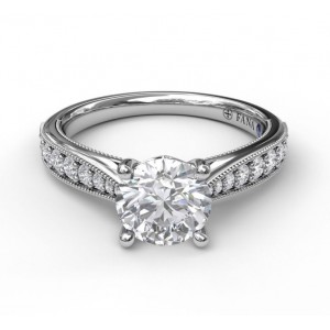 Fana 14kt White Gold Round Diamond Engagement Ring Mounting