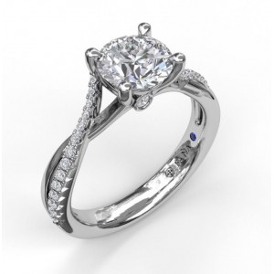 Fana 14kt White Gold Round Diamond Engagement Ring Mounting