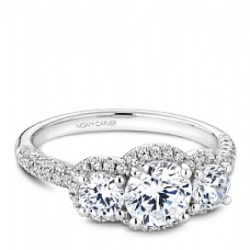 Noam Carver 14kt White Gold Triple-halo Diamond Engagement Ring Mounting
