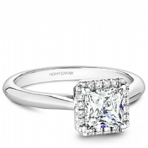 Noam Carver 14kt White Gold Princess-cut Diamond Halo Engagement Ring Mounting