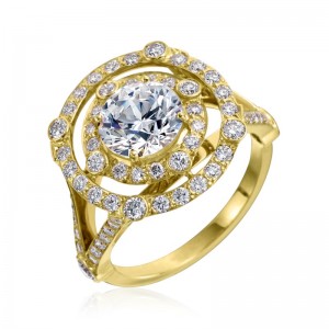 Gumuchian 18kt Yellow Gold "Carousel" Diamond Engagement Ring Mounting