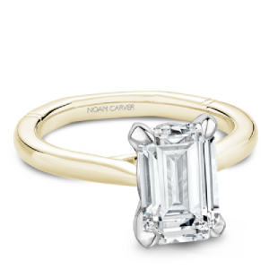 Noam Carver Atelier14kt Yellow Gold And Platinum Emerald-cut Solitaire Engagement Ring Mounting