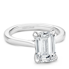 Noam Carver Atelier Platinum Emerald-cut Solitaire Engagement Ring Mounting