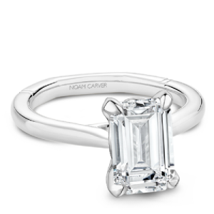 Noam Carver Atelier Platinum Emerald-cut Solitaire Engagement Ring Mounting