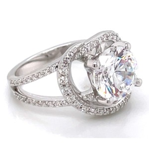 Peter Storm 14kt White Gold Diamond Swirl Engagement Ring Mounting