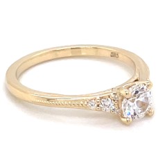 Peter Storm 14kt Yellow Gold Diamond-Accented Solitaire Engagement Ring Mounting
