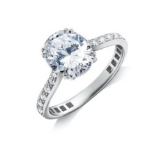 Gumuchian Platinum "Jessica" Oval Diamond Engagement Ring Mounting