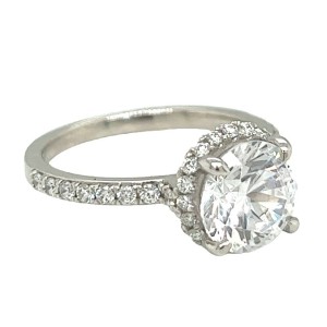 Peter Storm Platinum Diamond Halo Engagement Ring Mounting