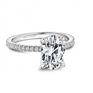 Noam Carver 14kt White Gold "hidden Halo" Oval Diamond Engagement Ring Mounting