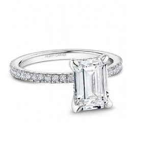 Noam Carver Platinum "hidden Halo" Emerald-cut Diamond Engagement Ring Mounting
