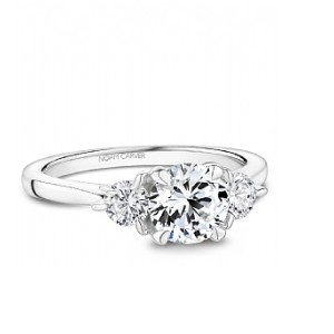 Noam Carver Platinum Three-stone Round Diamonds Engagement Ring Mounting