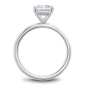 Noam Carver 14kt White Gold "Hidden Halo" Emerald-cut Diamond Engagement Ring Mounting