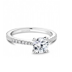 Noam Carver Platinum Accented Diamond Engagement Ring Mounting