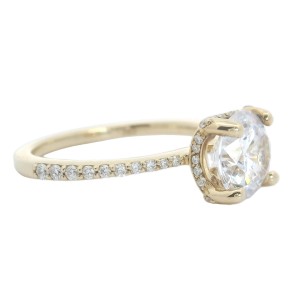 Peter Storm 14kt Yellow Gold Hidden Halo Diamond Semi-mount Ring