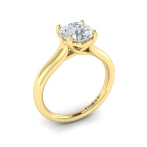 Vlora 14kt Yellow Gold Round Solitaire Engagement Ring Mounting