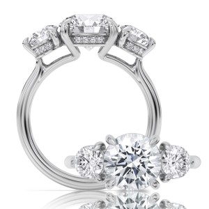 Peter Storm Platinum Three Stone Diamond Ring Mounting