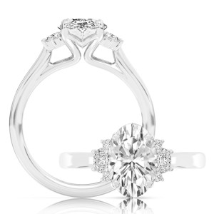 Peter Storm Platinum Oval Diamond Ring Mounting