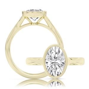 Peter Storm 14kt Yellow Gold Bezel Set Oval Solitaire Engagement Ring Mounting