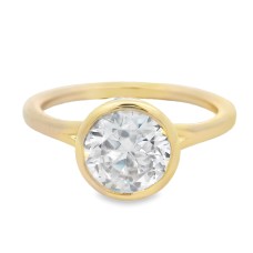 Peter Storm 14kt Yellow Gold Bezel Set Round Solitaire Engagement Ring Mounting