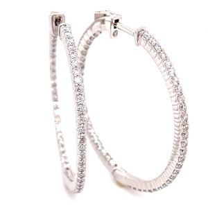 14kt White Gold 2.13-carat Diamond Hoop Earrings