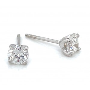 18kt White Gold 0.799-carat Total Weight Diamond Stud Earrings