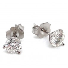 14kt White Gold 1.011 Carat Total Weight Diamond Stud Earrings