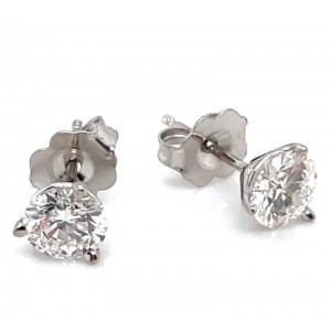 14kt White Gold 1.011 Carat Total Weight Diamond Stud Earrings