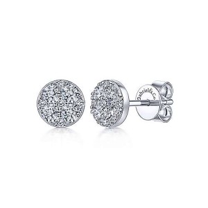 Gabriel & Co. 14kt White Gold Diamond Cluster Earrings