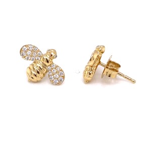 Gumuchian 18kt Yellow Gold And Diamond "Honeybee" Stud Earrings