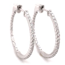 14kt White Gold 1.05-carat Diamond Hoop Earrings