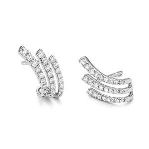 Facet Barcelona 18kt White Gold Diamond Ear Climber Earrings