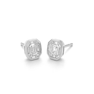 Facet Barcelona 14kt White Gold D. Light Cluster Earrings