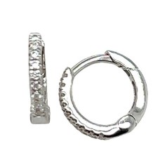 18kt White Gold Petite Diamond Hoop Earrings