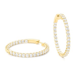 Facet Barcelona 14kt Yellow Gold Diamond Hoop Earrings