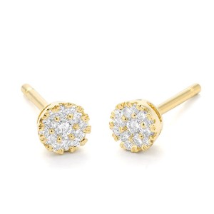 Facet Barcelona 14kt Yellow Gold Petite Diamond Cluster Earrings