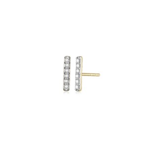 Charles Garnier Luxe 14kt Yellow Gold Diamond Bar Earrings