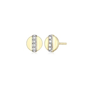 Charles Garnier Luxe 14kt Yellow Gold Diamond Disc Earrings