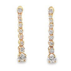 Estate 14kt Yellow Gold Diamond Drop Earrings