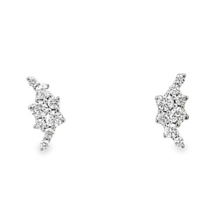 Forever Storm 14kt White Gold Diamond Cluster Earrings