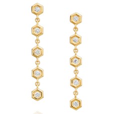 Gumuchian 18kt Yellow Gold And Diamond "Mini B" Dangle Earrings