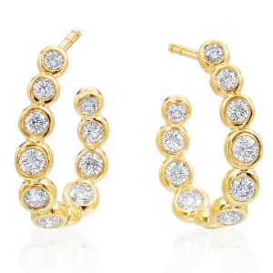 Gumuchian 18kt Yellow Gold Diamond "Moonlight" Hoop Earrings