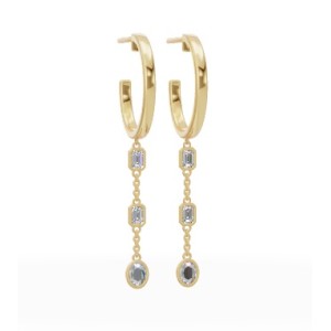 Vlora 14kt Yellow Gold Hoop And Diamond Dangle Earrings