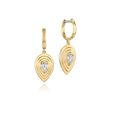 Phillips House 18kt Yellow Gold Teardrop Diamond Dangle Earrings
