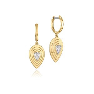 Phillips House 18kt Yellow Gold Teardrop Diamond Dangle Earrings