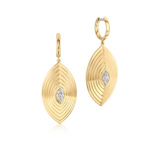 Phillips House 18kt Yellow Gold Teardrop Diamond Dangle Earrings