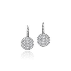 Phillips House 14kt White Gold "Infinity" Pave Diamond Cluster Drop Earrings