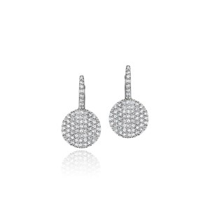 Phillips House 14kt White Gold "Infinity" Pave Diamond Cluster Drop Earrings