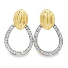Estate Spark Creations 18kt Two-tone Gold Door Knocker Diamond Earrings